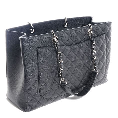 chanel caviar quilted xl grand shopping tote gst black|CHANEL Caviar Quilted XL Grand Shopping Tote GST Black .